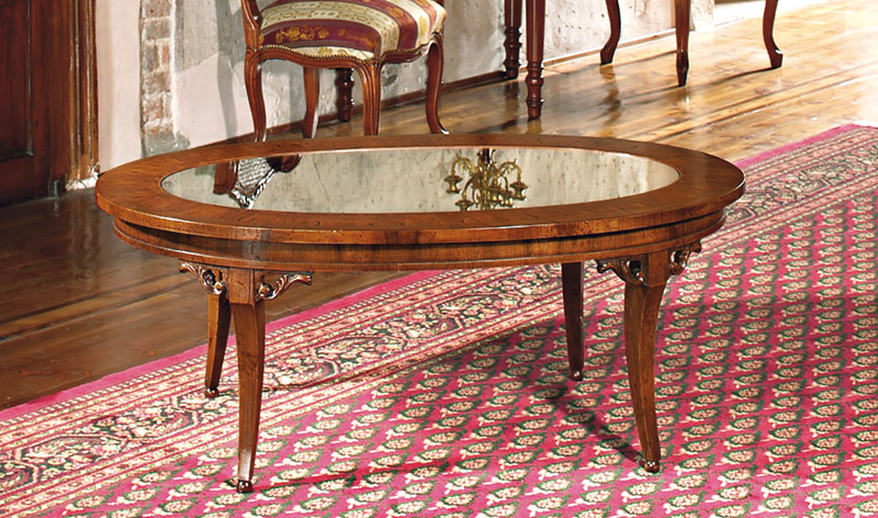 Petit table ovale avec miroir