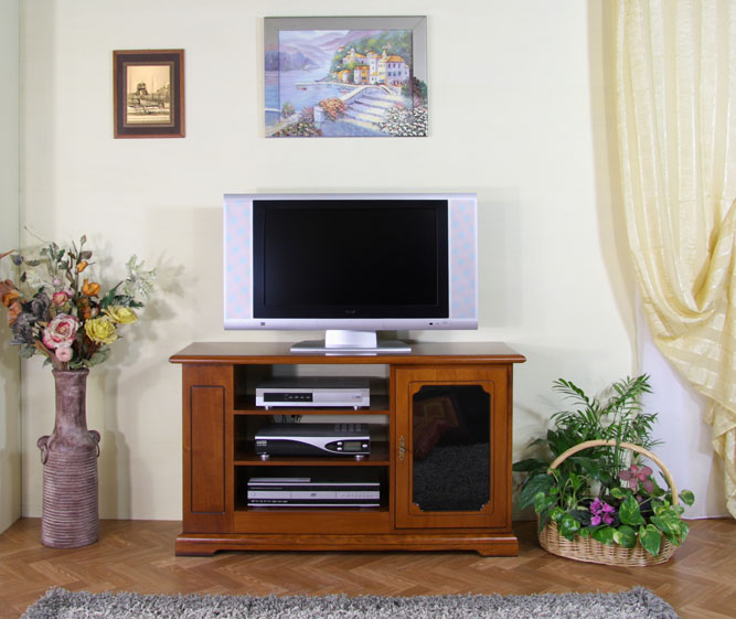 Meuble Tv 1 porte avec &eacute;tag&egrave;res