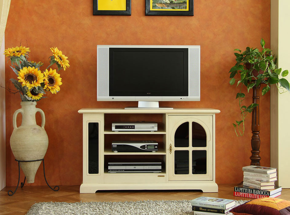 Meuble Tv 1 porte avec &eacute;tag&egrave;res