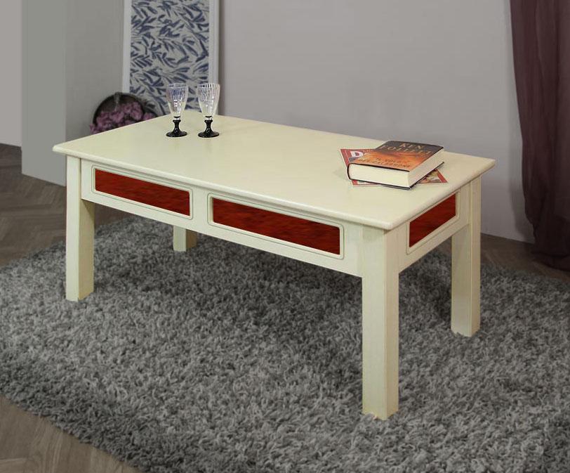 Table basse de salon avec cuir rouge