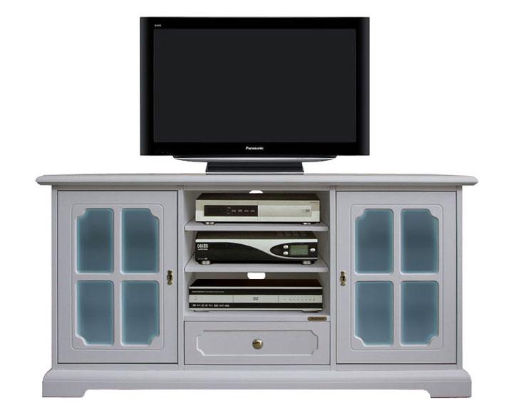 Meuble Tv avec verre d&eacute;poli bleu